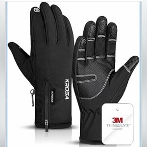 Black Winter Gloves with 3M Thinsulate—L size